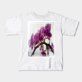 White or Purple Orchid on branch Kids T-Shirt